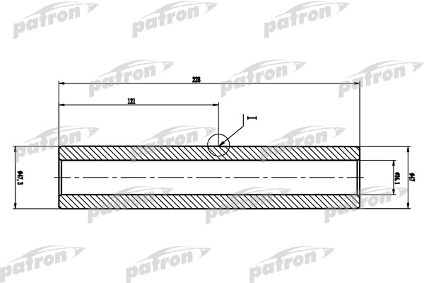 PTB3006 — Вал торсиона PEUGEOT 206, CITROEN C2 L228мм, внутр D34.1мм PATRON