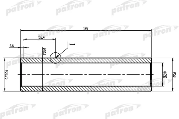 PTB3013 — Вал торсиона PEUGEOT PARTNER, CITROEN XSARA PICASSO L197мм, внутр. D28мм PATRON