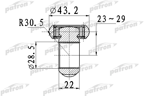 PTD007 — Трипод [Z=34 D=43.2MM H=22] AUDI: A3 03-12 SEAT: ALTEA 04-, TOLEDO III 04-09 SKODA: OCTAVIA 04-,SUPE PATRON