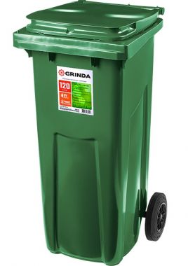 384012 — GRINDA мк120  мусорный контейнер с колёсами, 120 л GRINDA