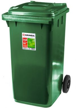 384024 — GRINDA мк240  мусорный контейнер с колёсами, 240 л GRINDA