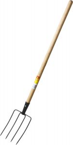 39723 — Вилы кованые  навозные 4 круглых зубца  с черенком  180х300X1330мм  GRINDA GRINDA