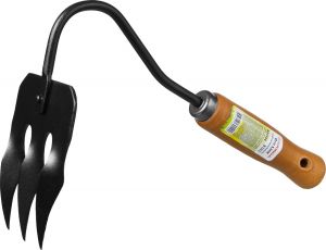 421514 — Граблирыхлитель PROLINE 3хзубые с деревянной ручкой  GRINDA 421514  120х86х265мм GRINDA