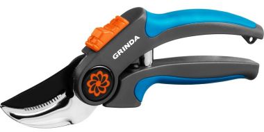 423455 — Секатор с двухкомпонентными рукоятками плоскостной GRINDA