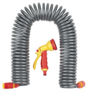 428495 — Набор поливочный шланг спиральный пистолет распылитель GRINDA