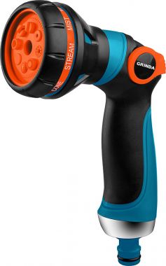 429100 — GRINDA PROLINE S8, 8 режимов, пистолет поливочный двухкомпонентный с регуляторо GRINDA