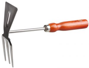 8421135Z01 — Мотыжка GRINDA прямое лезвие  из нержавеющей стали с деревянной ручкой  3 зубца  250 мм GRINDA