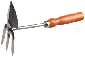 8421139Z01 — Мотыжка GRINDA сердцевидное лезвие  из нержавеющей стали с деревянной ручкой  3 зубца  250 мм GRINDA