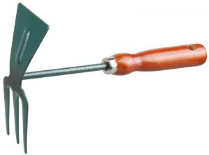 8421235Z01 — Мотыжка GRINDA  прямое лезвие  3 зубца  из углеродистой стали с деревянной ручкой  250 мм GRINDA