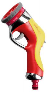 8427141 — Пистолетраспылитель GRINDA 9позиц.  металлический с TPR  с автомат. сменой режимов распыления GRINDA