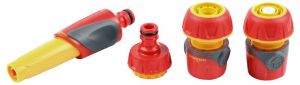8427285 — Набор поливочный GRINDA PREMIUM  пластмассовый с TPR  4 предмета: наконечник  2 соединителя 3/4  адаптер  1/23/4 GRINDA