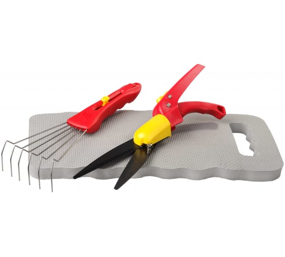 8422035 — Набор GRINDA садовый  3 предмета: ножницы для стрижки травы  подколенник  грабельки GRINDA