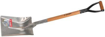 39397 — Лопата зубр рублевка алюминиевая совковая  эвкалиптовый черенок  металлическая рукоятка  322X260мм  черенок 74см ЗУБР