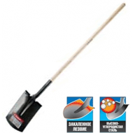 439504 — Лопата зубр мастер фаворит автомобильная, деревянный черенок из ясеня, пластиковая рукоятка, 210х1 ЗУБР