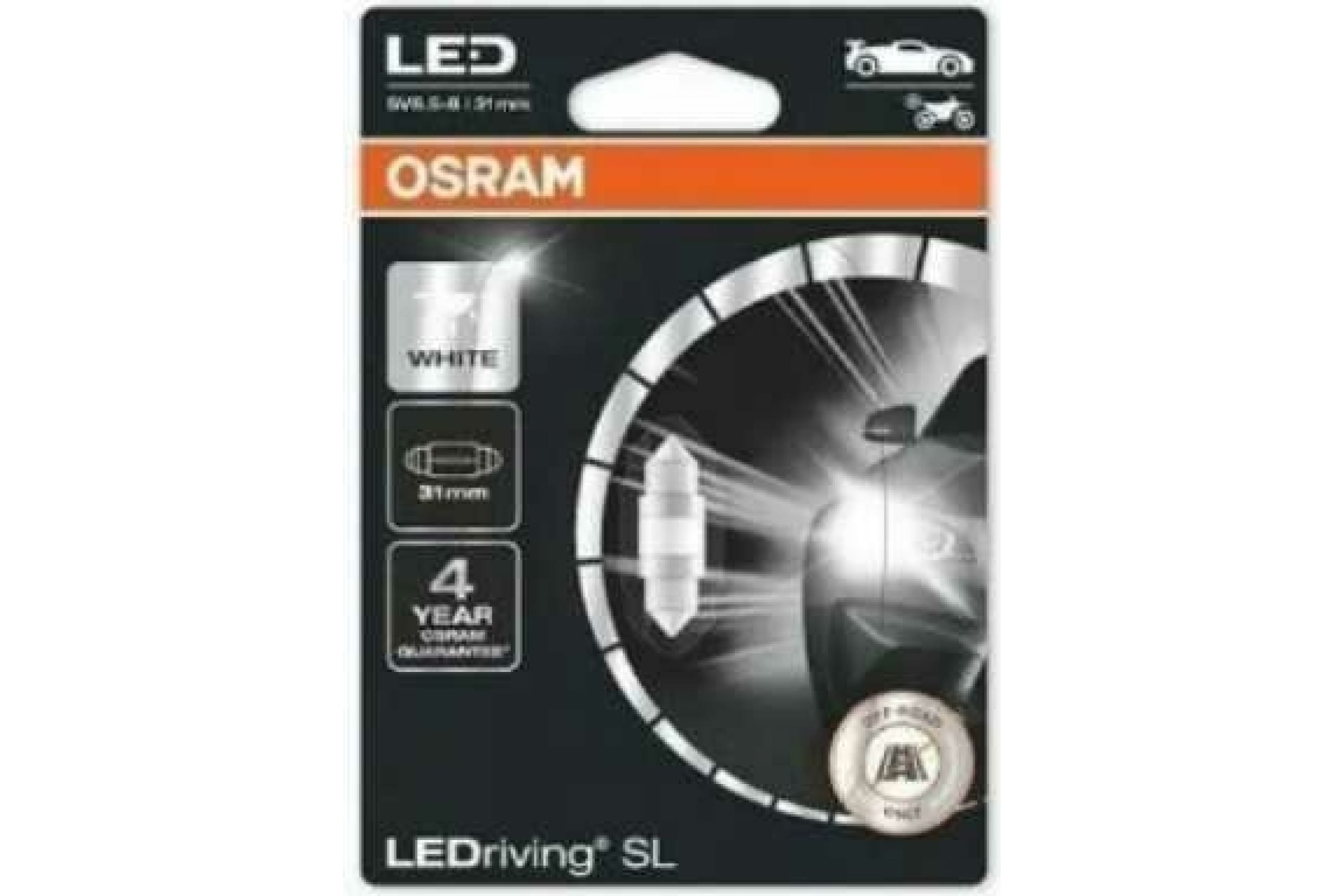6438DWP01B — Лампа светодиодная Osram LEDriving SL ? C5W (31 mm) (1,0W 12V SV8.5-8) 1шт. (блистер) OSRAM