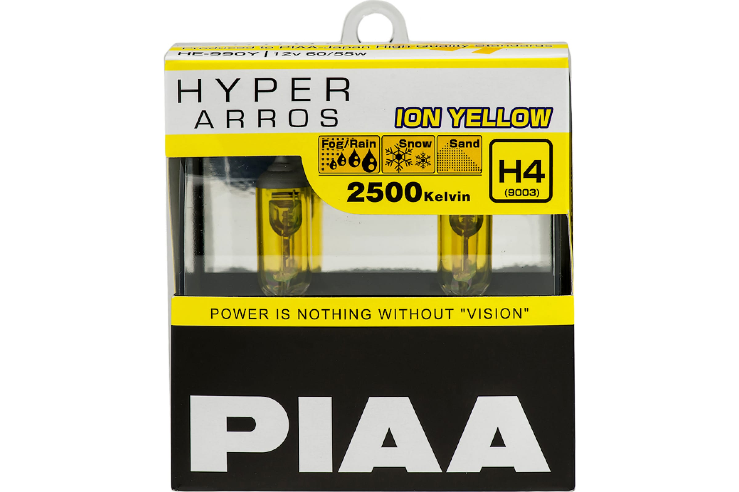 HE990YH4 — Галогенные лампы для сложных погодных условий PIAA HYPER ARROS ION YELLOW H4 2500K 60/55W, 2 шт HE990YH4 PIAA
