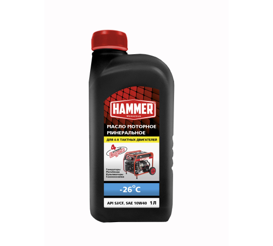697144 — Масло 502007 4т минеральное API SJ/CF; SAE 10W40; 1 л HAMMER 697144 HUMMER