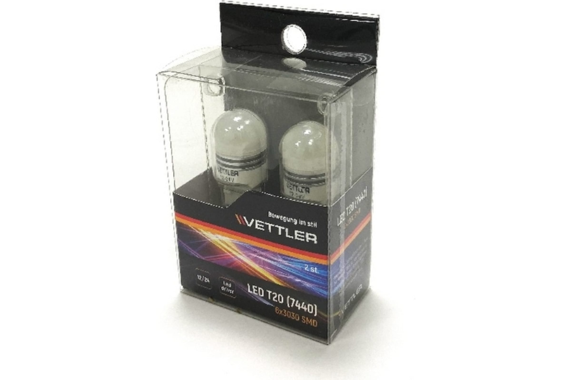 T20122430306WHITE — Светодиодная лампа VETTLER 12/24 V T20 74406 3030 SMD, 2 шт T20122430306WHITE VETTLER