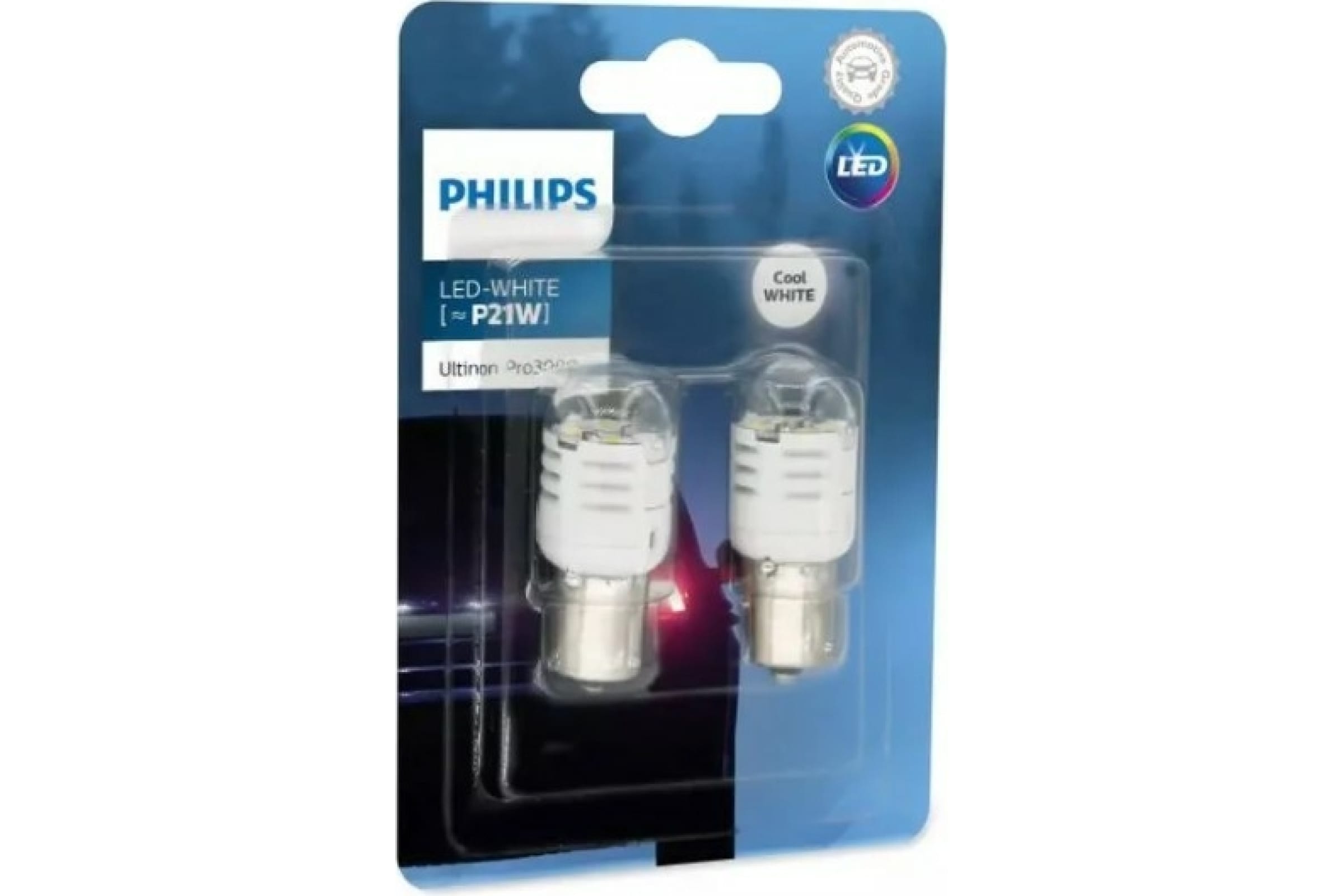11498U30CWB2 — Автолампа PHILIPS P21W, BA15S, LED WHITE ULTINON PRO3000, 12 в 11498U30CWB2 PHILIPS