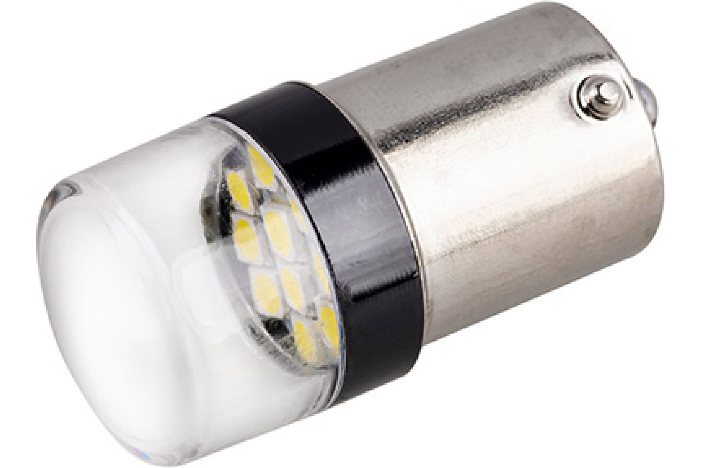 S08201527 — Автолампа SKYWAY диод, S25 (P21W), 12 в, 10 SMD диодов, BA15S, 1конт, белая S08201527 SKYWAY