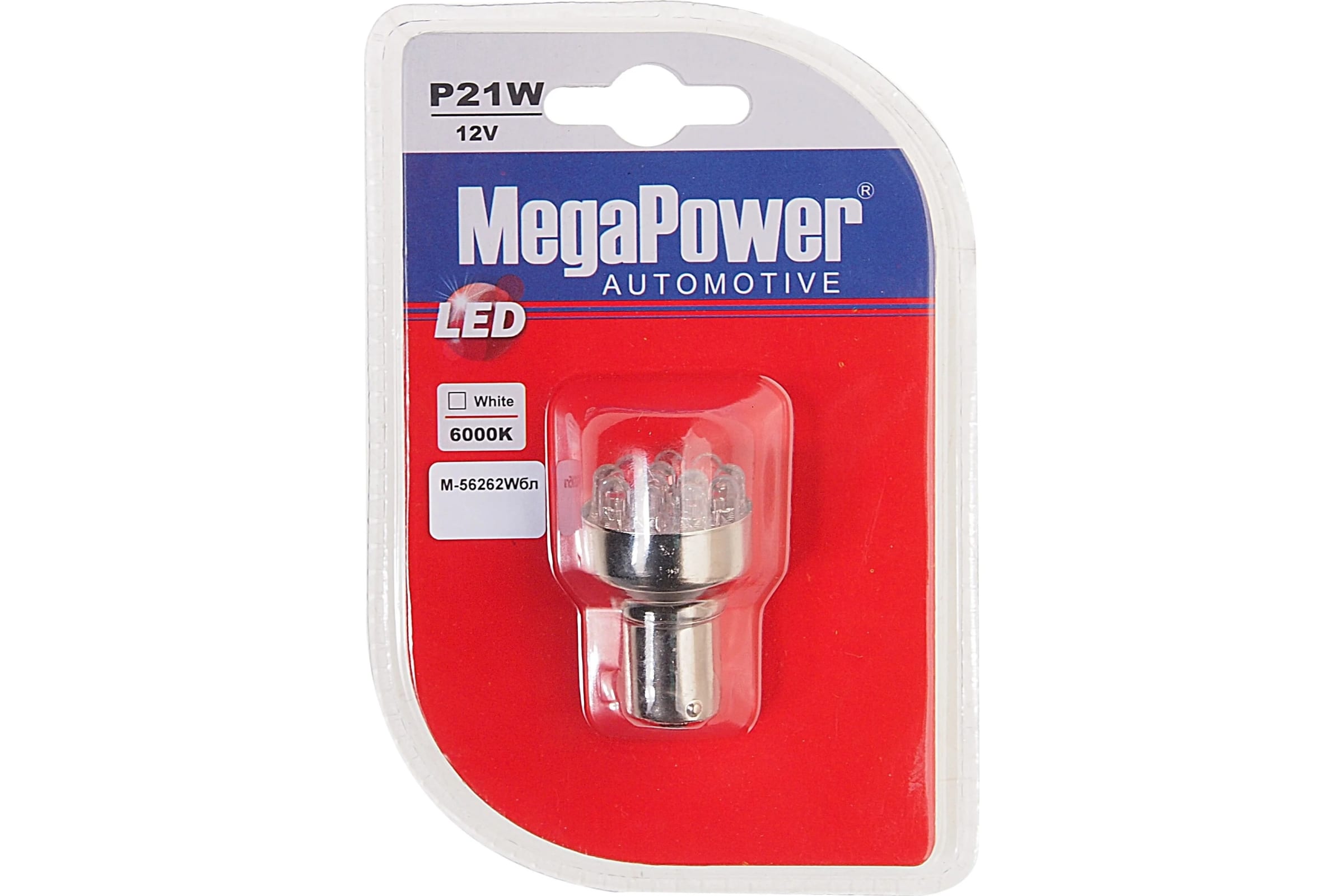 M56262W24 — Автолампа P21W BA15S 12 LED WHITE 6000K 84лм 24V MEGAPOWER M56262W24 MEGAPOWER