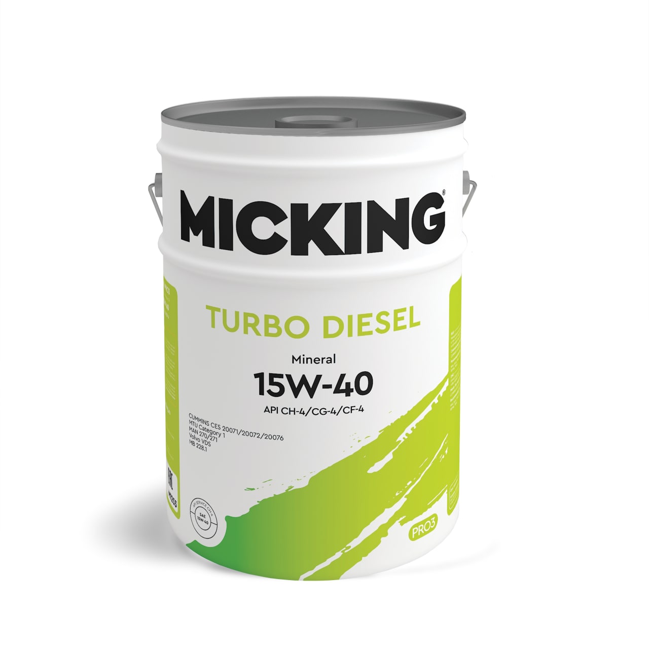 M1253 — Масло моторное MICKING TURBO DIESEL PRO3 15W-40 CH-4/CG-4/CF-4 MINERAL 20л. MICKING