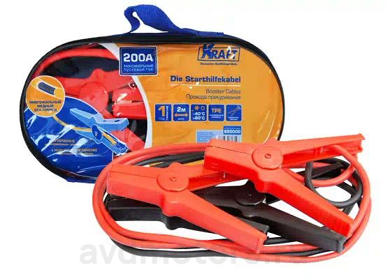 KT880000 — Провода Прикуривателя АКБ 200А (2 м) KRAFT в сумке (tool) KRAFT