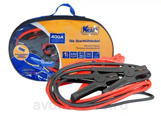 KT880002 — Провода прикуривания 400А KRAFT ( 2,5 метра -40С,+80С) КТ 880002 KRAFT