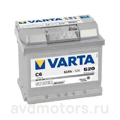552401052 — Аккумуляторная батарея Silver Dynamic [12V 52Ah 520A B13] VARTA
