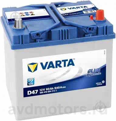 560410054 — Аккумулятор VARTA Blue Dynamic ASIA 60 А/ч Обратная R+ 232x173x225 EN540 А VARTA