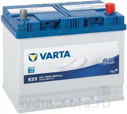 570412063 — Аккумулятор VARTA Blue Dynamic ASIA 70 А/ч Обратная R+ 261x175x220 EN630 А VARTA
