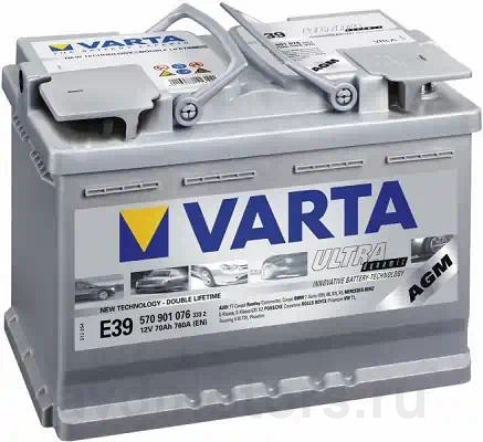 570901076 — Аккумуляторная батарея Silver Dynamic AGM [12V 70Ah 760A B13] VARTA