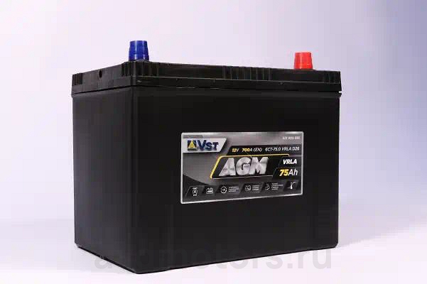 575900065 — Аккумулятор VST ASIA AGM Stop&Go 75 А/ч Обратная R+ 258x171x258 EN700 А VST
