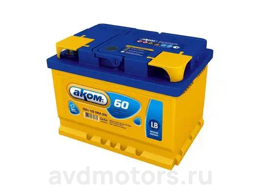6CT600LB — Аккумулятор АКОМ LB 60 А/ч Обратная R+ 242x175x175 EN590 А низкий АКОМ