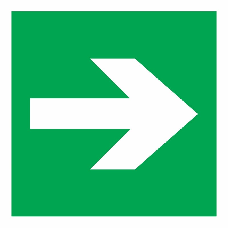 560030 — Наклейка эвакуационный знак Направляющая стрелка200*200 мм Rexant REXANT