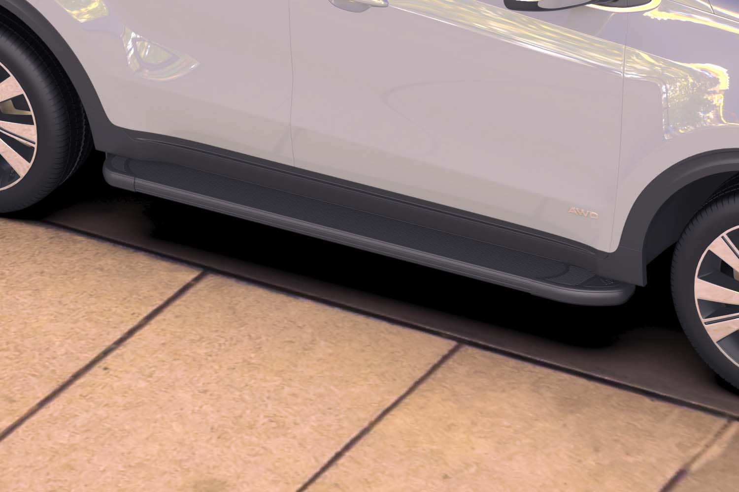 AFZDAALKSP1601 — Комплект защиты штатных порогов алюминиевый профиль Arbori Optima Black 1700 черная Kia SPORTAGE 2016- ARBORI