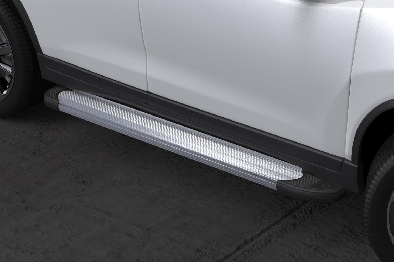 AFZDAALNXT1502 — Комплект защиты штатных порогов алюминиевый профиль Arbori Optima Silver 1700 серебристая NISSAN X-TRAIL 2015- ARBORI