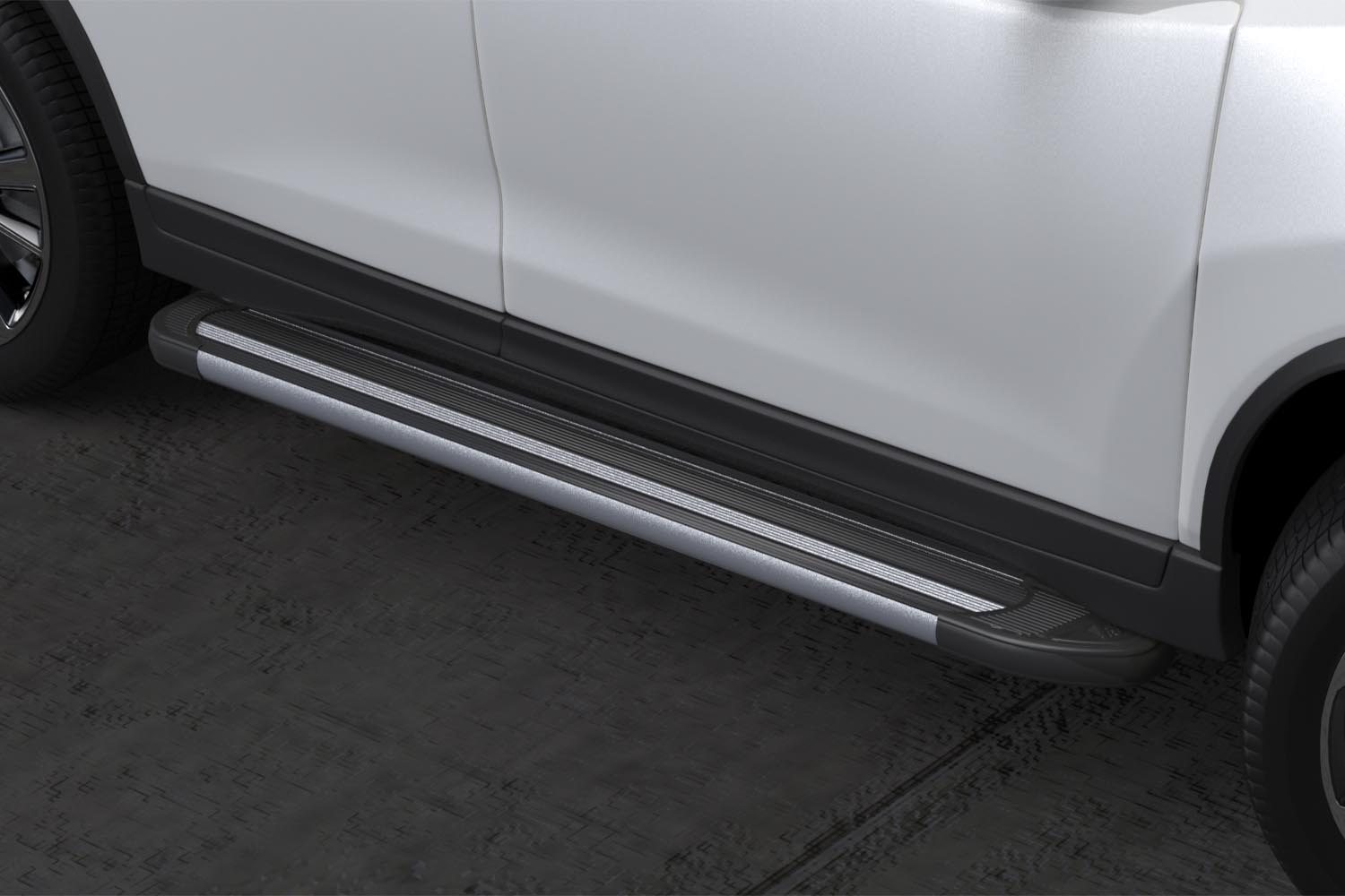 AFZDAALNXT1503 — Комплект защиты штатных порогов алюминиевый профиль Arbori Luxe Black 1700 черная NISSAN X-TRAIL 2015- ARBORI