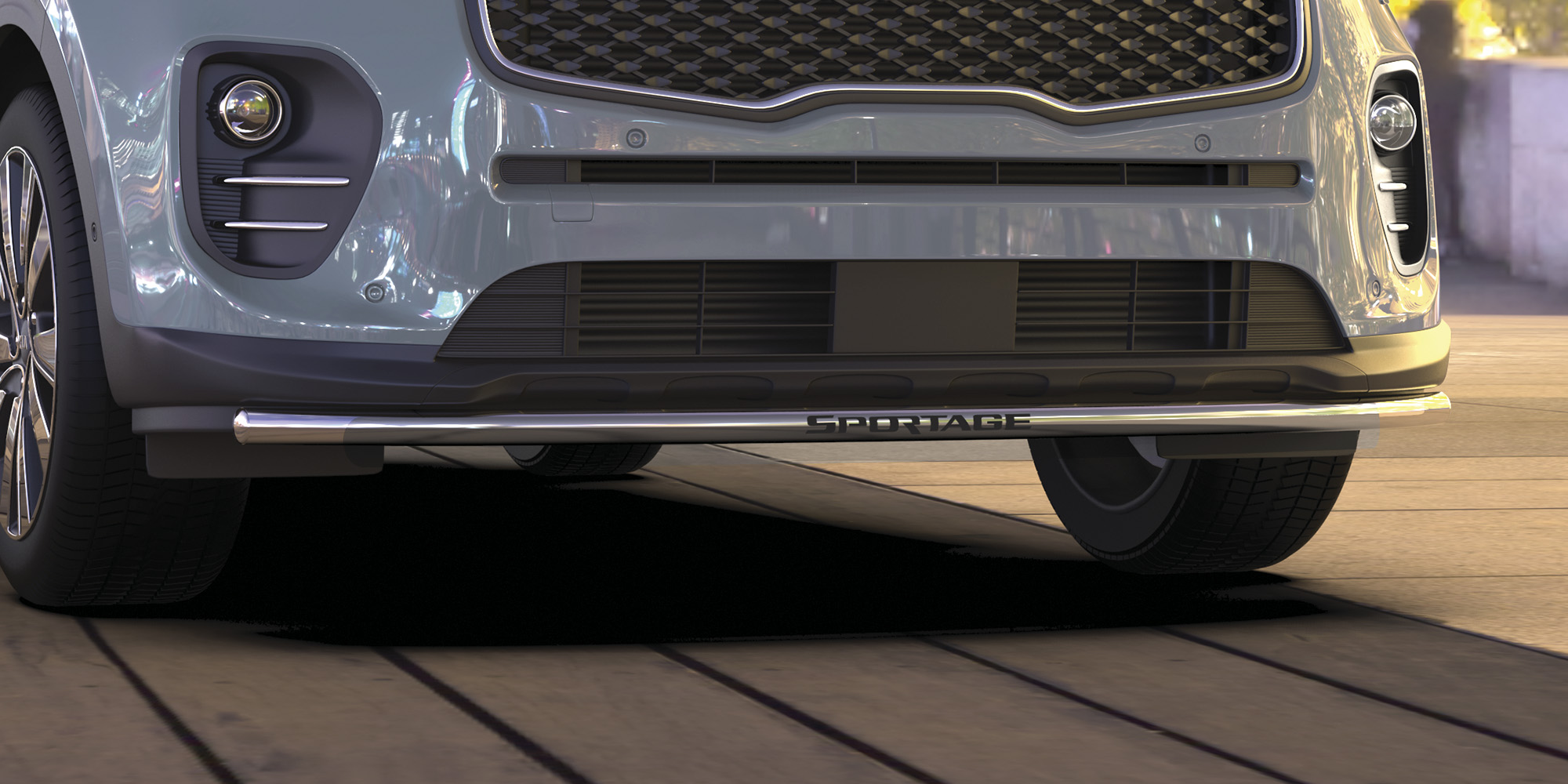 AFZDAKSP1603 — Защита переднего бампера Arbori d42 с надписью Kia SPORTAGE 2016- ARBORI