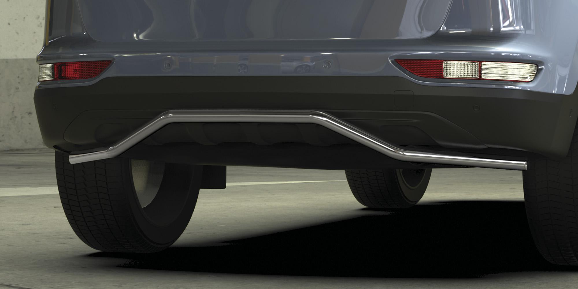 AFZDAKSP1610 — Защита заднего бампера Arbori d42 волна Kia SPORTAGE 2016- ARBORI