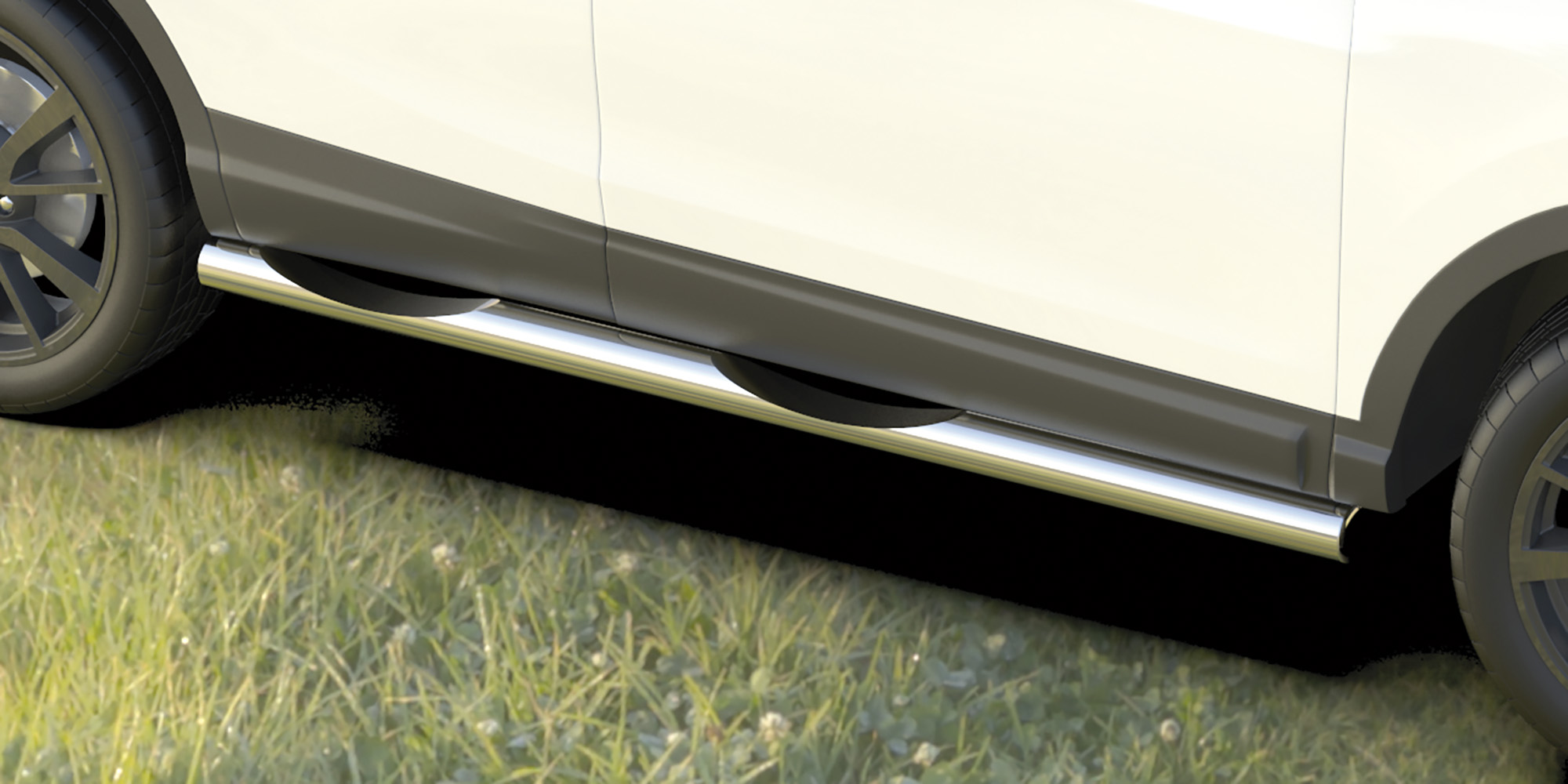 AFZDANIQ1404 — Защита штатных порогов Arbori d76 с проступью NISSAN QASHQAI 2014- ARBORI