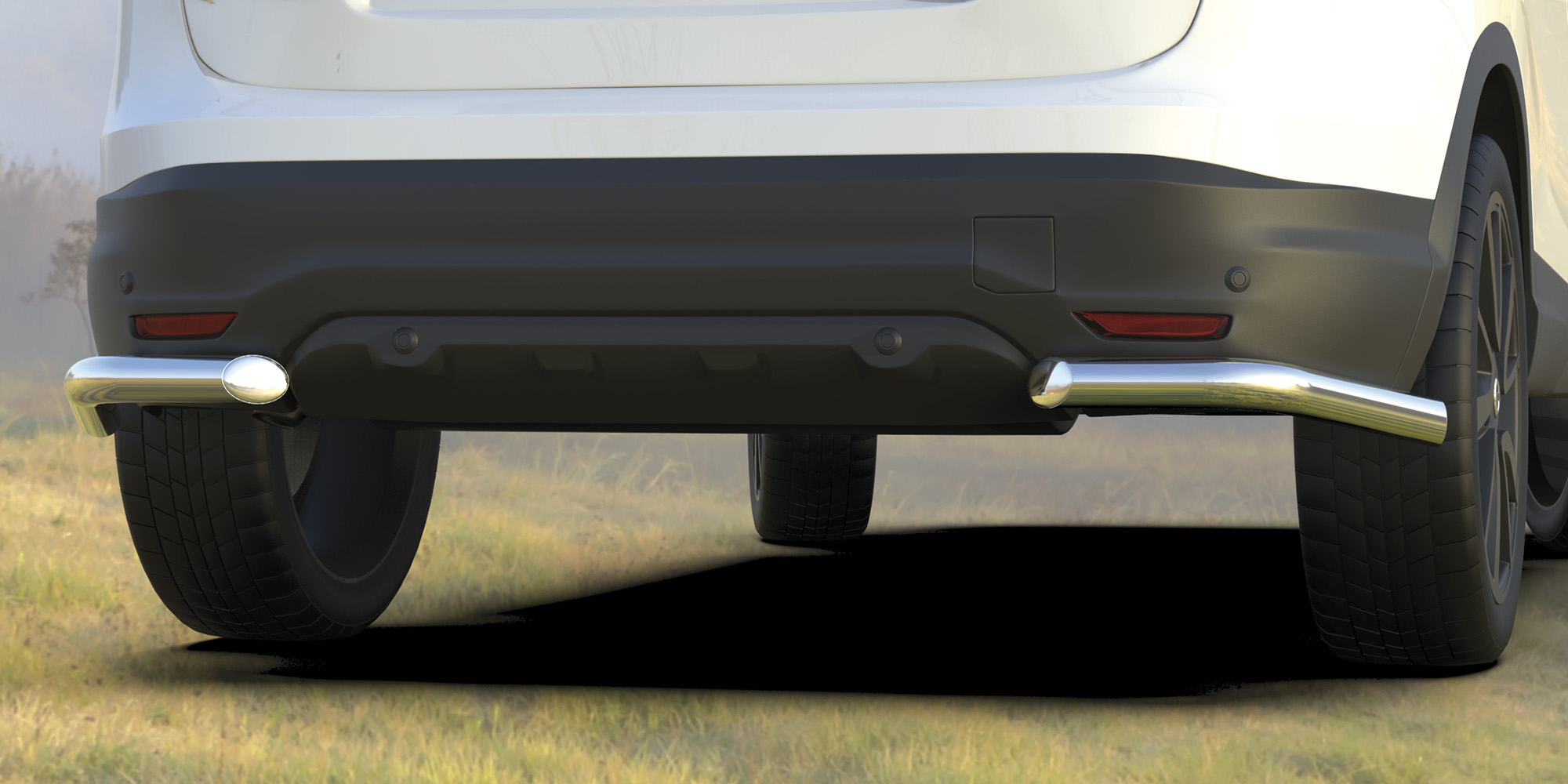 AFZDANIQ1410 — Защита заднего бампера уголки Arbori d76 NISSAN QASHQAI 2014- ARBORI