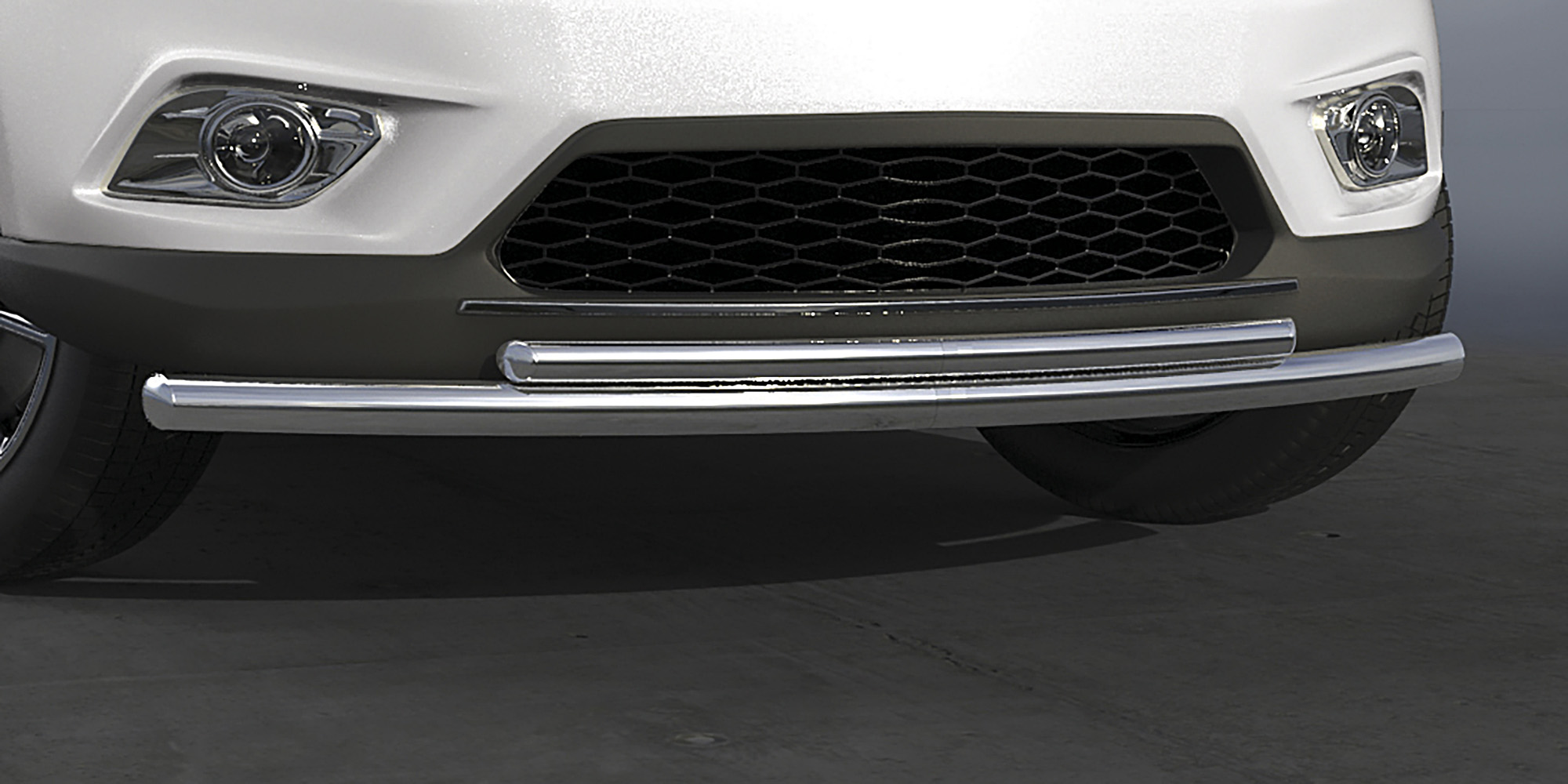 AFZDANXT1504 — Защита переднего бампера Arbori d57+d42 двойная короткая NISSAN X-TRAIL 2015- ARBORI