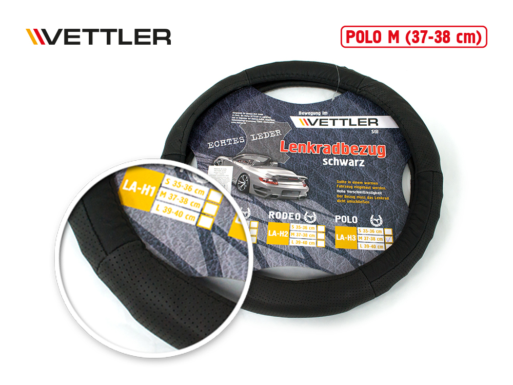 MLAH3BLACK — Оплетка на руль POLO VETTLER