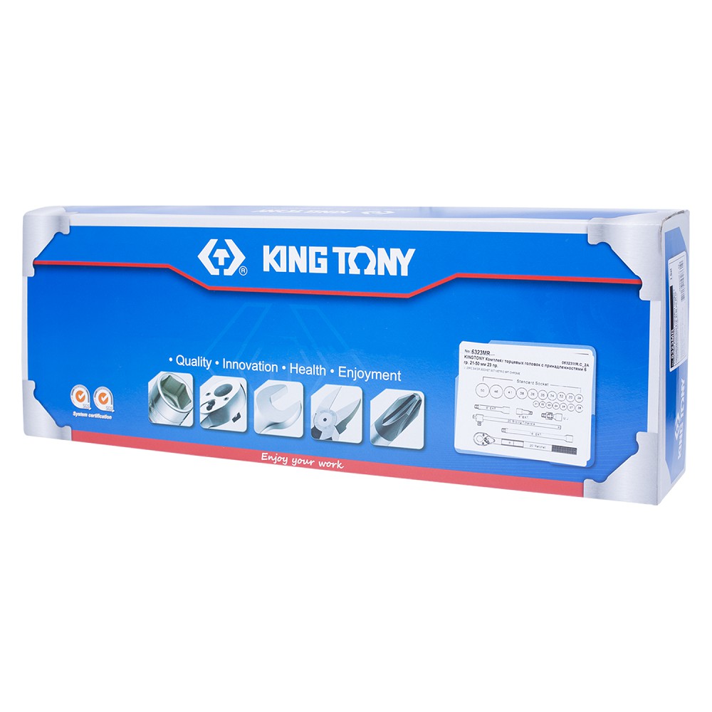 6323MR — KINGTONYнаборторцевыхголовокспринадлежностями3/4,шестигранные,2150мм,23предмета KINGTONY