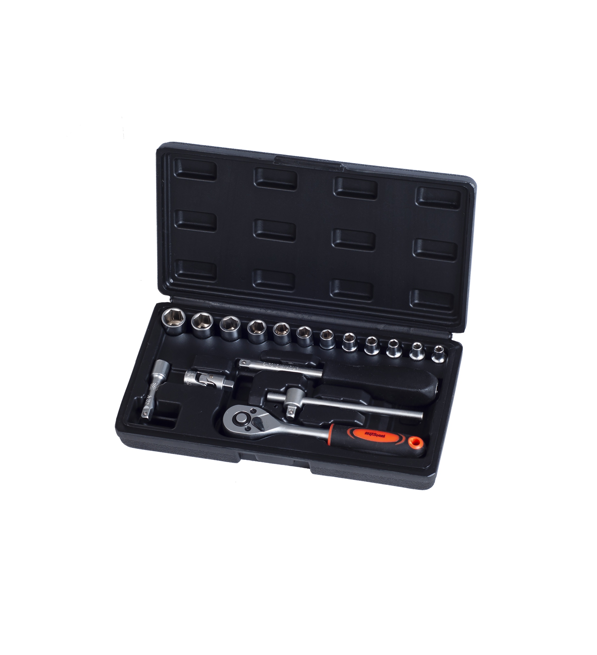 AV011017 — Набор инструмента  17 предм. 1/4" профессион. AV STEEL