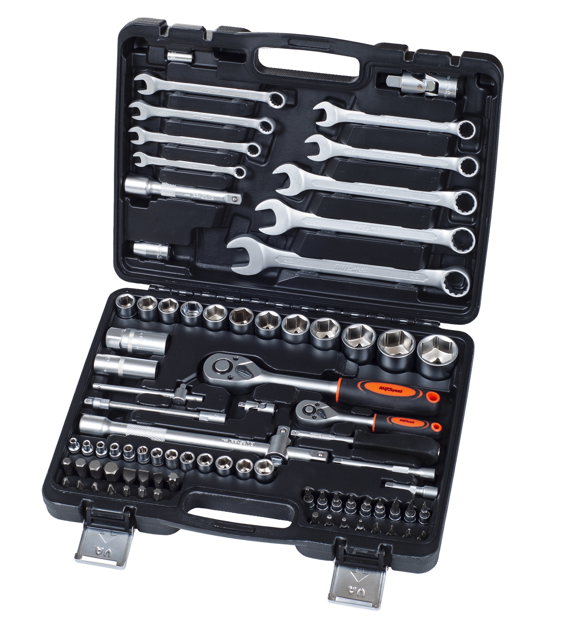 AV011082 — Набор инструмента  82 предм. 1/4",1/2" профессион. AV STEEL