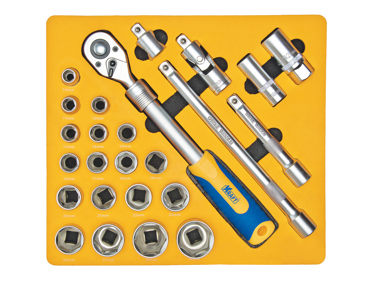 KT700617 — Набор инструментов KRAFT (25 предм.) (ложемент с сумкой в блистере) KRAFT
