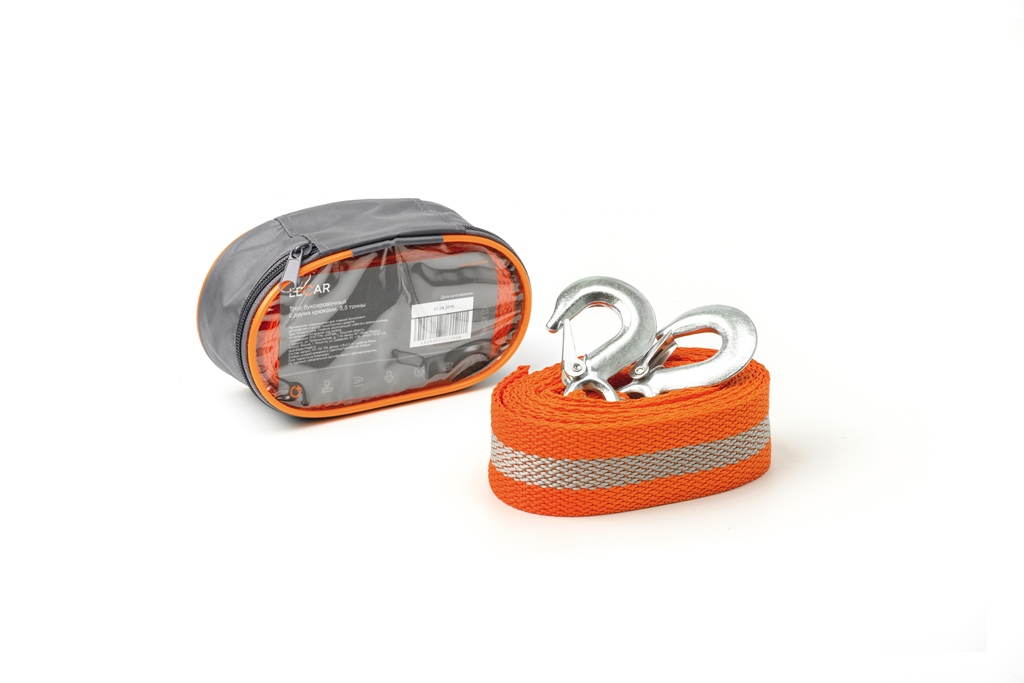 LECAR000020806 — Трос буксировочный LECAR 3,5т., 2 крюка, ширина ленты 50мм., 5м., сумка LECAR