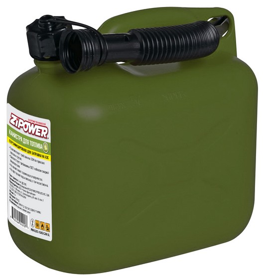 PM4292 — Канистра пластик. (5 л) ZIPOWER (оливков.) ZIPOWER